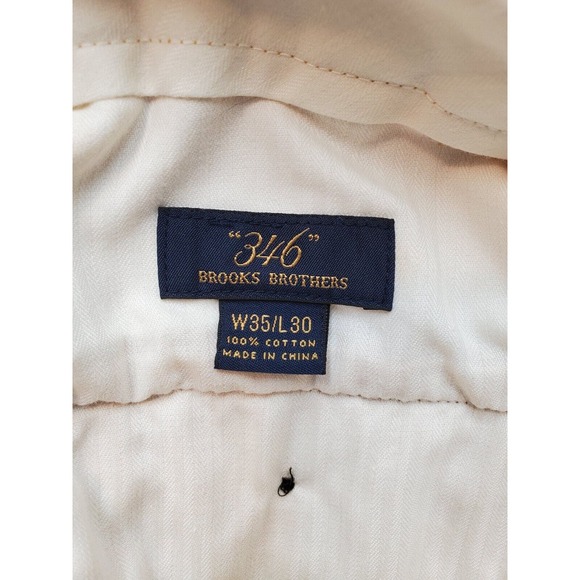 Brooks Brothers 346 Pants Mens Size 35 Orange Corduroy Cotton Flat Front Pockets - Picture 6 of 7